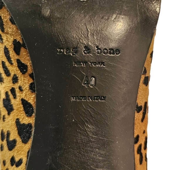 Rag & Bone Boots Alsen Flocked Suede Ankle Chelsea Cheetah Print Size 40 - Picture 11 of 12